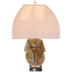 Maison Jensen Vintage Gold-Plated and Black Marble Pharaoh Lamp