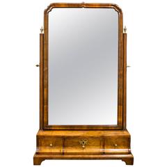 George II Walnut Boxbase Toilet Mirror