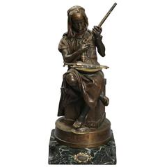 19th Century Bronze Sculpture on Its Marble Stand, the Tunisian Arms Merchant
