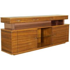 Cabinet Zebrano Veneer Wood Vintage Manufactured in Italy, 1940s