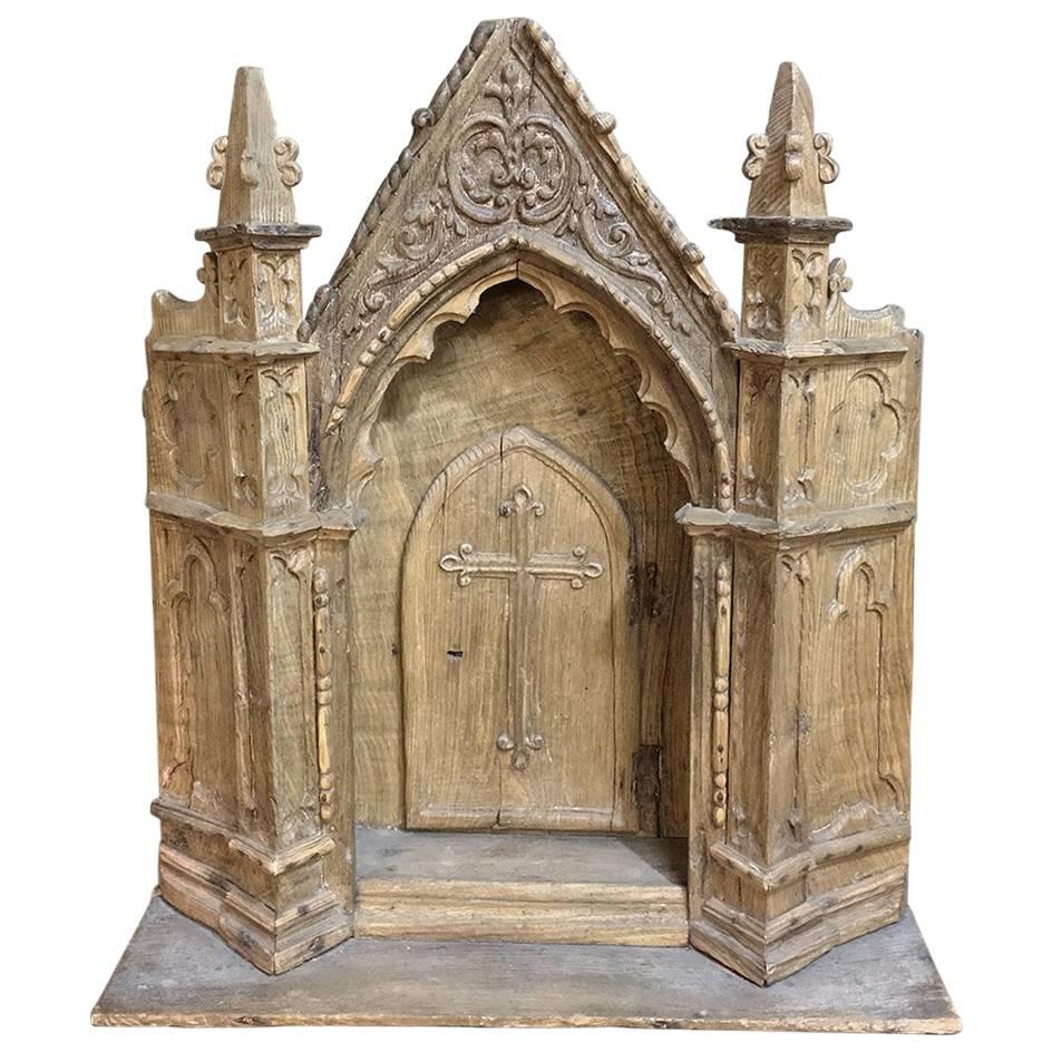 18th Century Carved Oak Gothic Shrine, Tabernacle