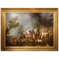 Antique Jacob Returns to Canaan, Oil on Canvas Attributed to Charles Amedée Van Loo