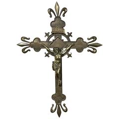 19th Century Cast Bronze Crucifix