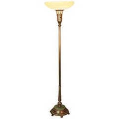 American Torchiere Floor Lamp with Onyx Base