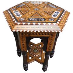 Antique Inlaid Moorish Table Liberty