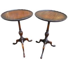 Matching Pair of Antique Edwardian Mahogany Wine Tables