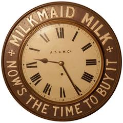 Original Mikmaid Milk Advertising Clock, from 1890 by the A.S.C.M Co