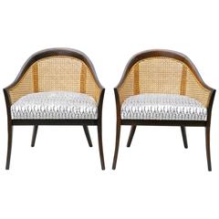 Caned Lounge Chairs by Harvey Probber