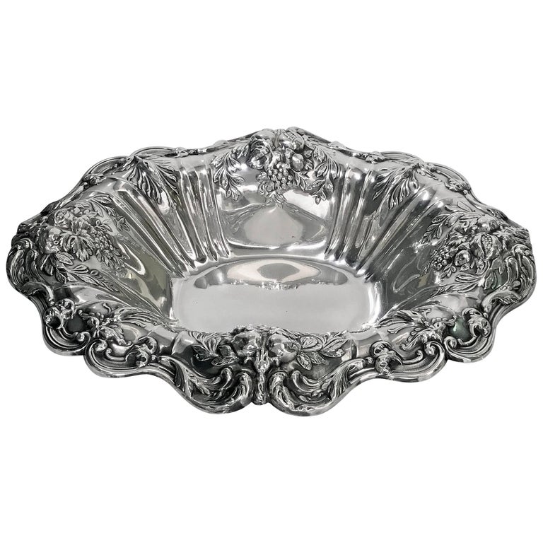 Reed & Barton Francis Sterling Silver Large Dish, 1955 For Sale