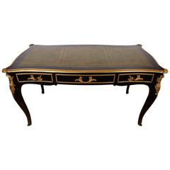 Regence Style Ormolu-Mounted Ebonized Bureau Plat 12