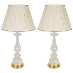 Pair of New Rock Crystal Table Lamps