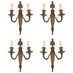 Set of Four Louis XVI Style Twin-Light Sconces