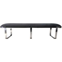 Milo Baughman Style Chrome Long Bench by Tri-Mark