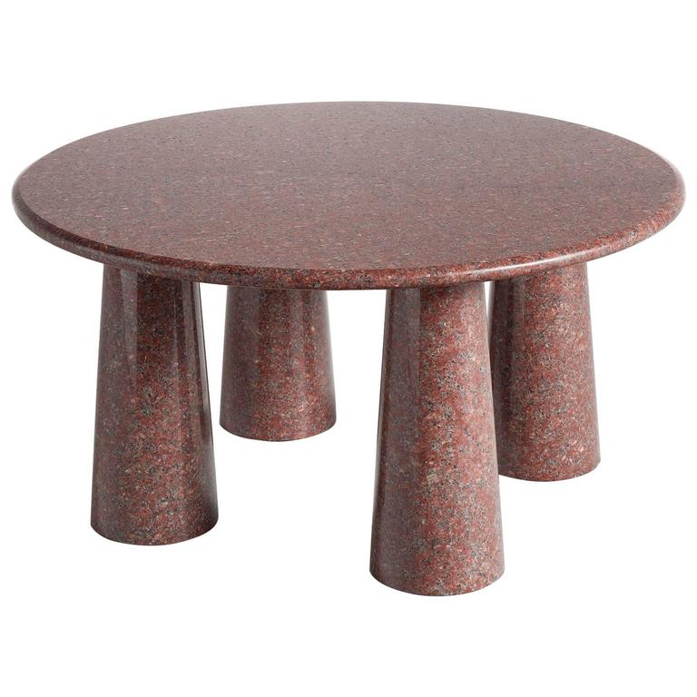 Architectural Stone Coffee Table in Balmoral Red For Sale at 1stDibs