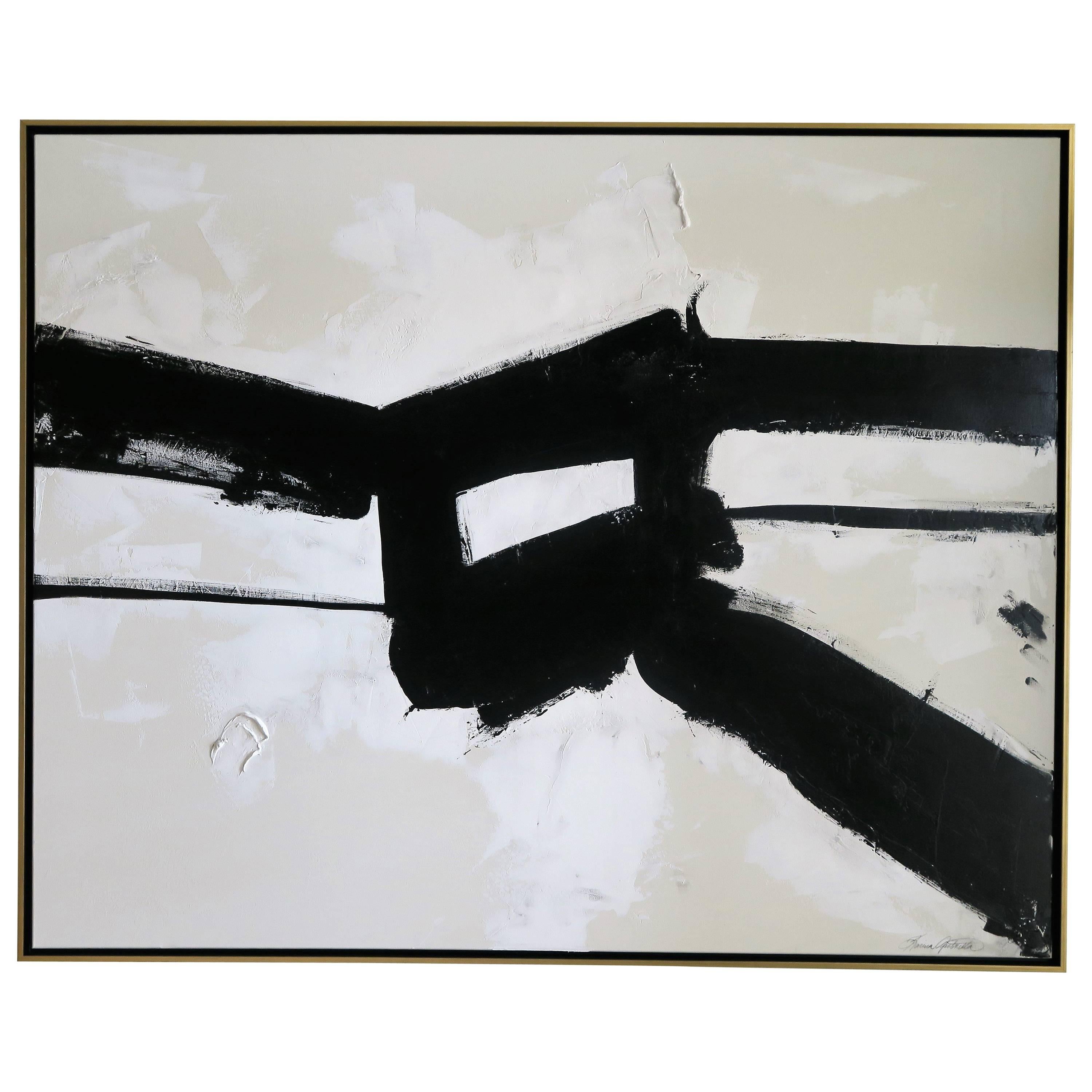 "Stay the Course" Original Black and White Abstract by Karina Gentinetta