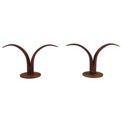 Pair of Ystad-Metall Scandinavian Candlesticks 6