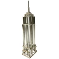 Empire State Building Wire Sculpture Model in Chrome