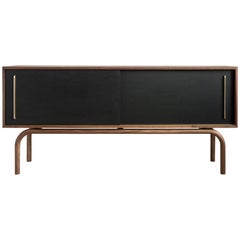 Gatsby Credenza in Solid Wood, Brass and Richlite by Bowen Liu