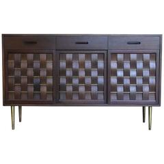 Edward Wormley "Basket Weave" Front Credenza for Dunbar