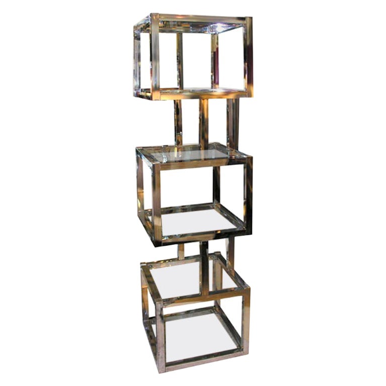 Estantería o Librería, Estantería moderna cromada , Diseño de mediados de siglo, C 1960