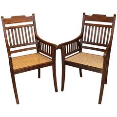 Pair of Regency Style Anglo-Indian Colonial Style Armchairs