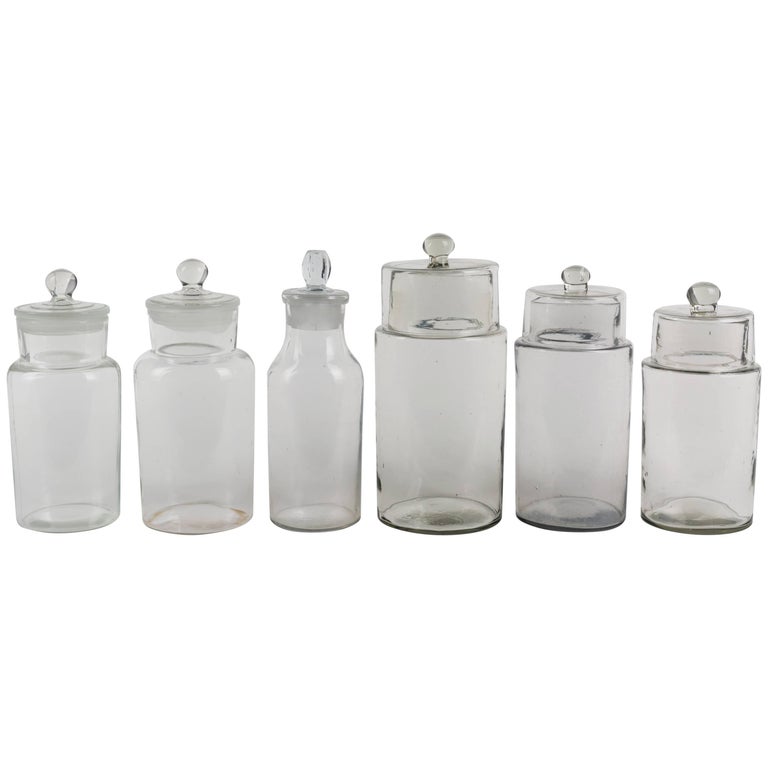 Antique Set Of Six Apothecary Jars For At 1stdibs Antique Set Of Six Apothecary Jars For