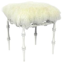 Sculptural Modernist Stool in Mongolian Wool 5