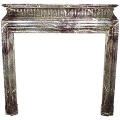 French 19th Century Louis XVI Style Carved Marble Fireplace Mantel Surround