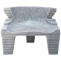 Fjord Carrara Marble Chair by Kossi Aguessy for Carrara Design Factory, Italy