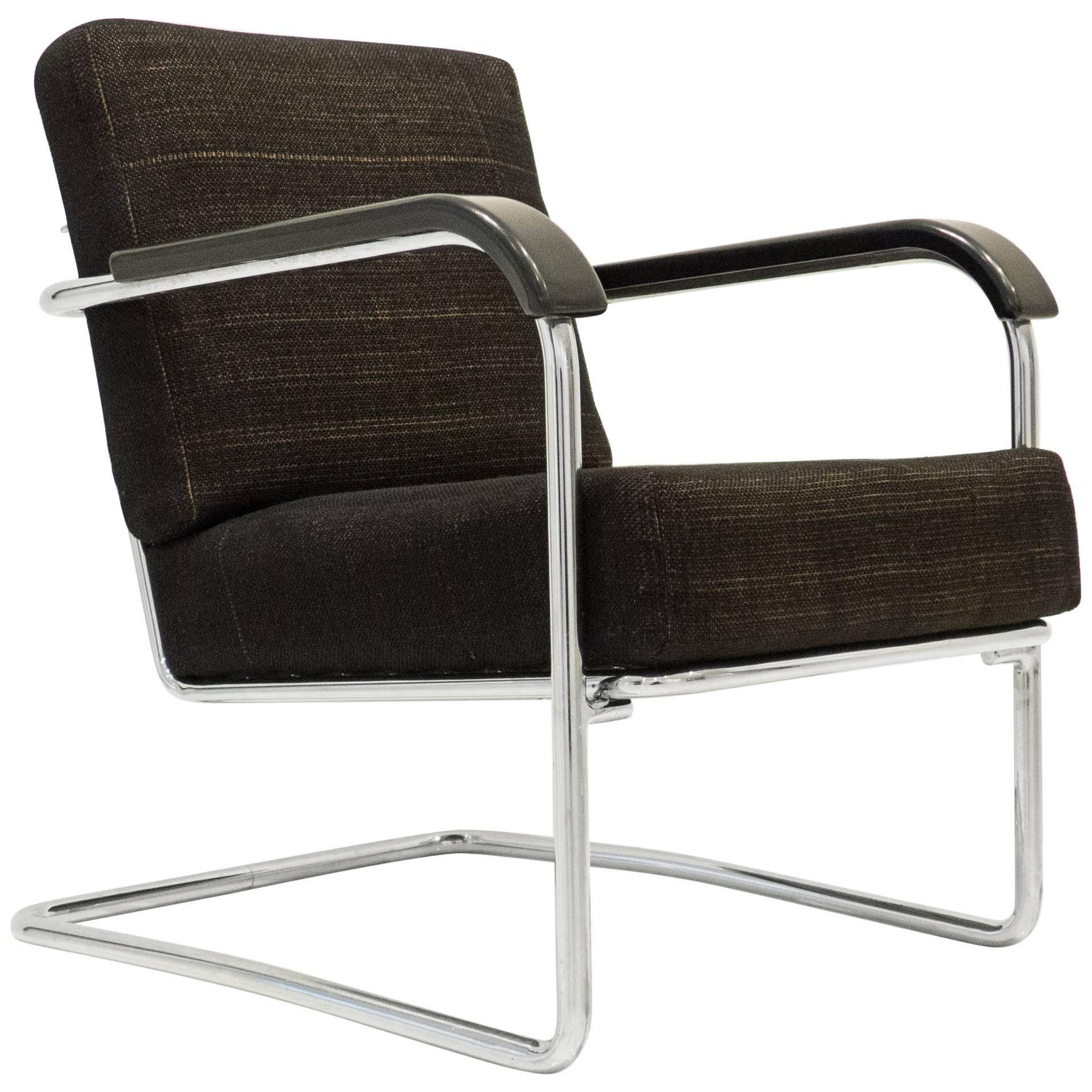 Werner Max Moser Tubular Steel Armchair for Embru Werke (Bauhaus)