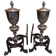 Silver Urn Andirons