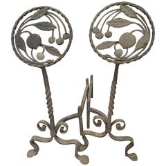 Vintage Andirons Cherry Tree Design 2