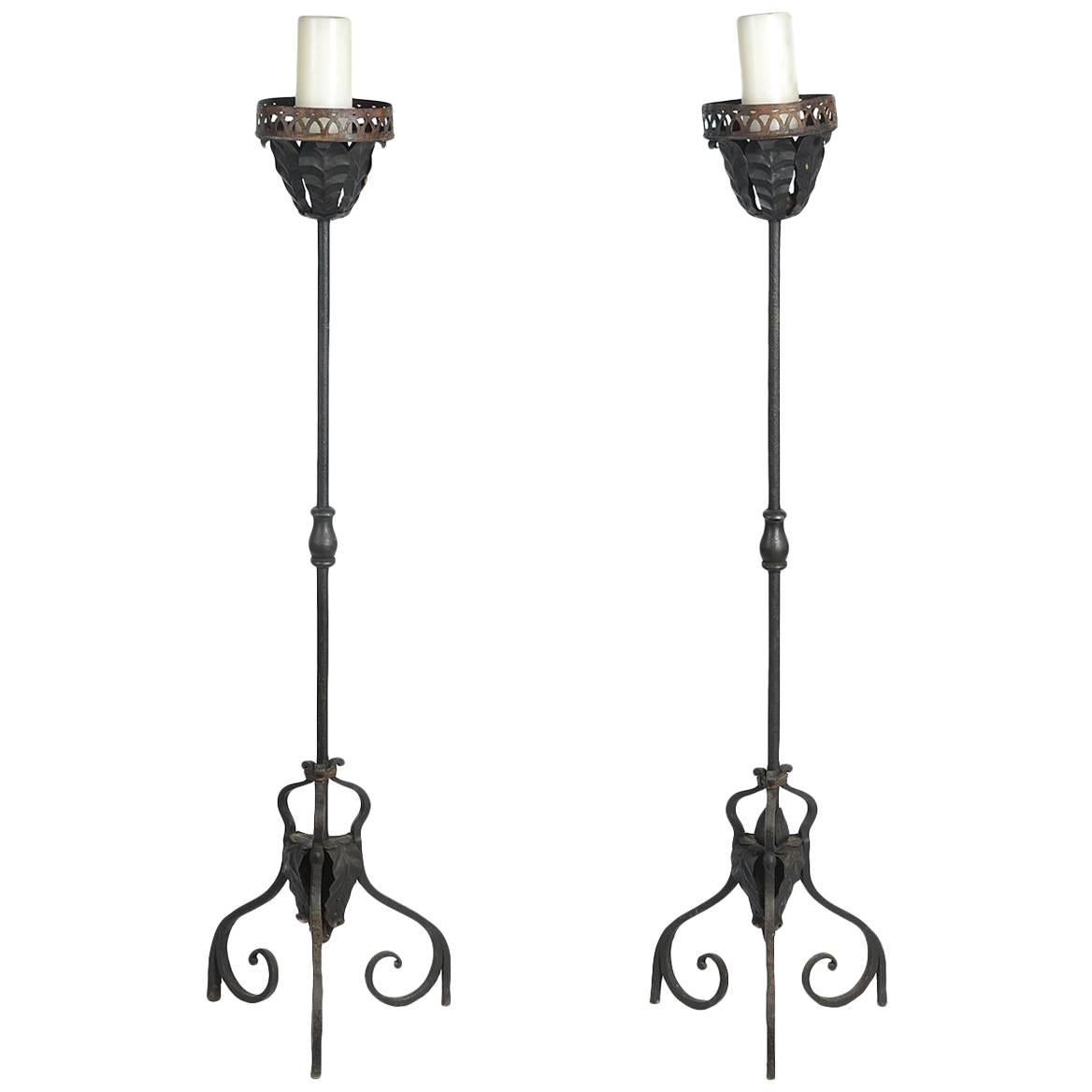 Pair of Early 19th Century Spanish Iron Torchères