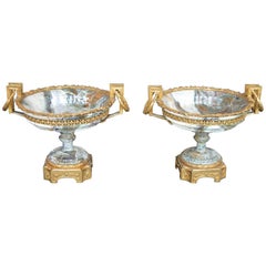 Pair of 19th Century Bronze and Marble Tazzas