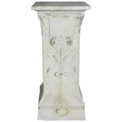 Antique Ornate Plaster Pedestal from Old Church