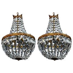 Beautiful Pair of Crystal Lights in the Style of Louis XV