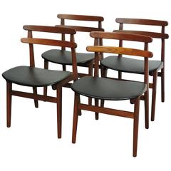 Set of Four Danish Modern Teak Dining Chairs, Poul Volther, Hundevad Style