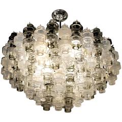 Majestic Murano Iridescent and Gray Glass Manubri Chandelier 10