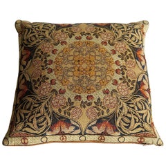 Tapestry Pillow or Cushion Woven Flemish Art-Nouveau Design, Ca 1950's
