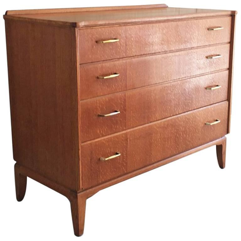 1960s Lebus ‘Link’ Mid-Century Teak Chest of Drawers with Brass Handles For Sale