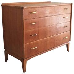 Vintage 1960s Lebus ‘Link’ Mid-Century Teak Chest of Drawers with Brass Handles