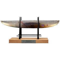 Bertil Vallien for Kosta Boda Modern Glass Boat Sculpture