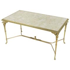 French 1940s Neoclassical Style Brass and Bronze Coffee Table 7