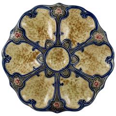 19th Century French Faïence Majolica Glazed Starfish Oyster Plate