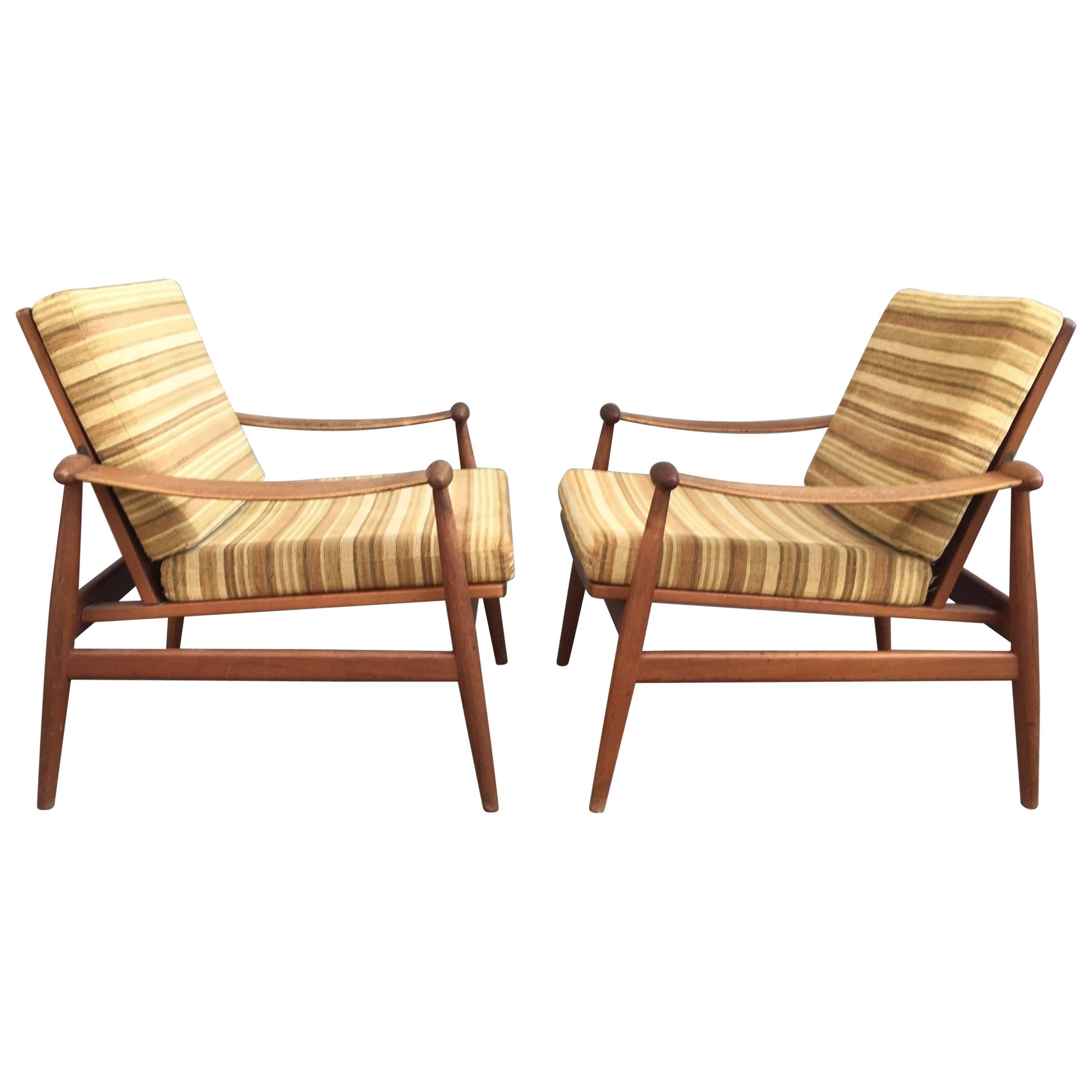 Lounge Chairs Designed by Finn Juhl for France & Son