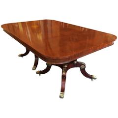 Very Impressive Large Rectangular Double Pedestal Mahogany Dining Table