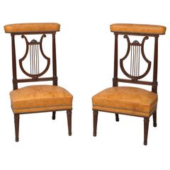 Pair of Mahogany "Ponteuses" Chairs Stamped G.Jacob