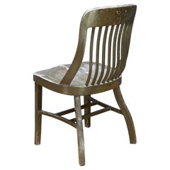 Vintage 1930s US Barracks Metal Early Goodform Chair by General Fireproofing
