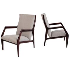 Pair of Elegant Italian Armchairs, circa 1960, Italy 6