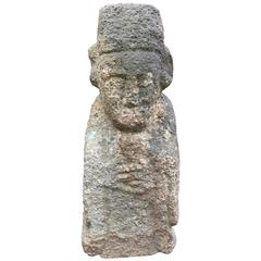 Antique Korea Ancient Stone Guardian Figure, Early Joseon Dynasty, 1450 AD